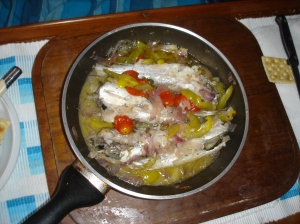 merluzzetti in salsa peperonata